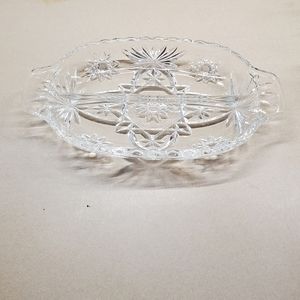 Anchor Hocking Star of David Divided Glass Dish